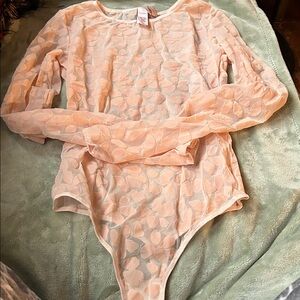 Lace Bodysuit in Light Pink Hue